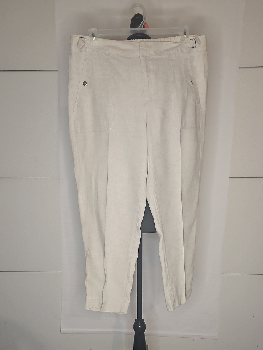 Athleta Khaki 100%Linen Trousers XL